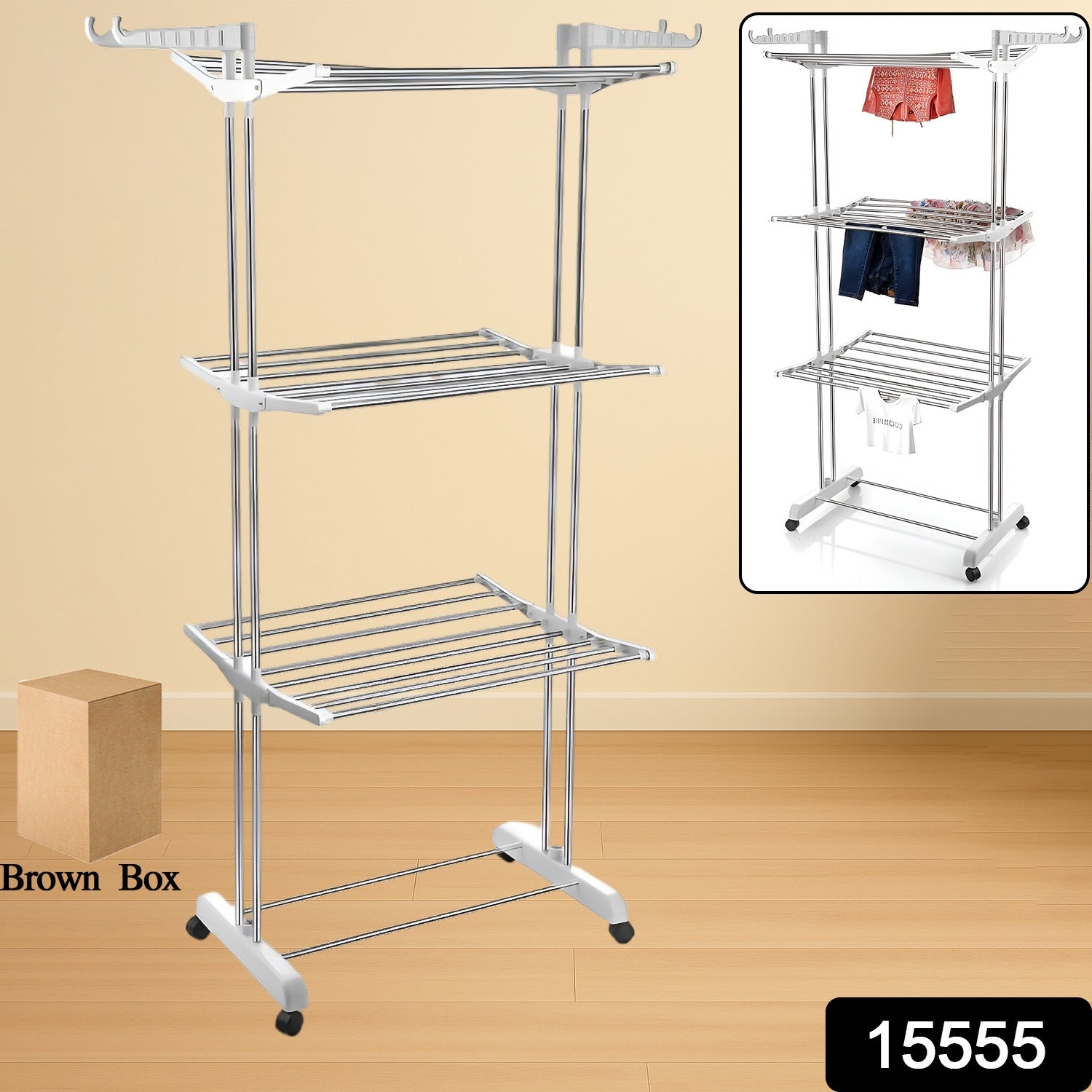 Fresh Nest Rolling Cloth Dryer – 3 Tier