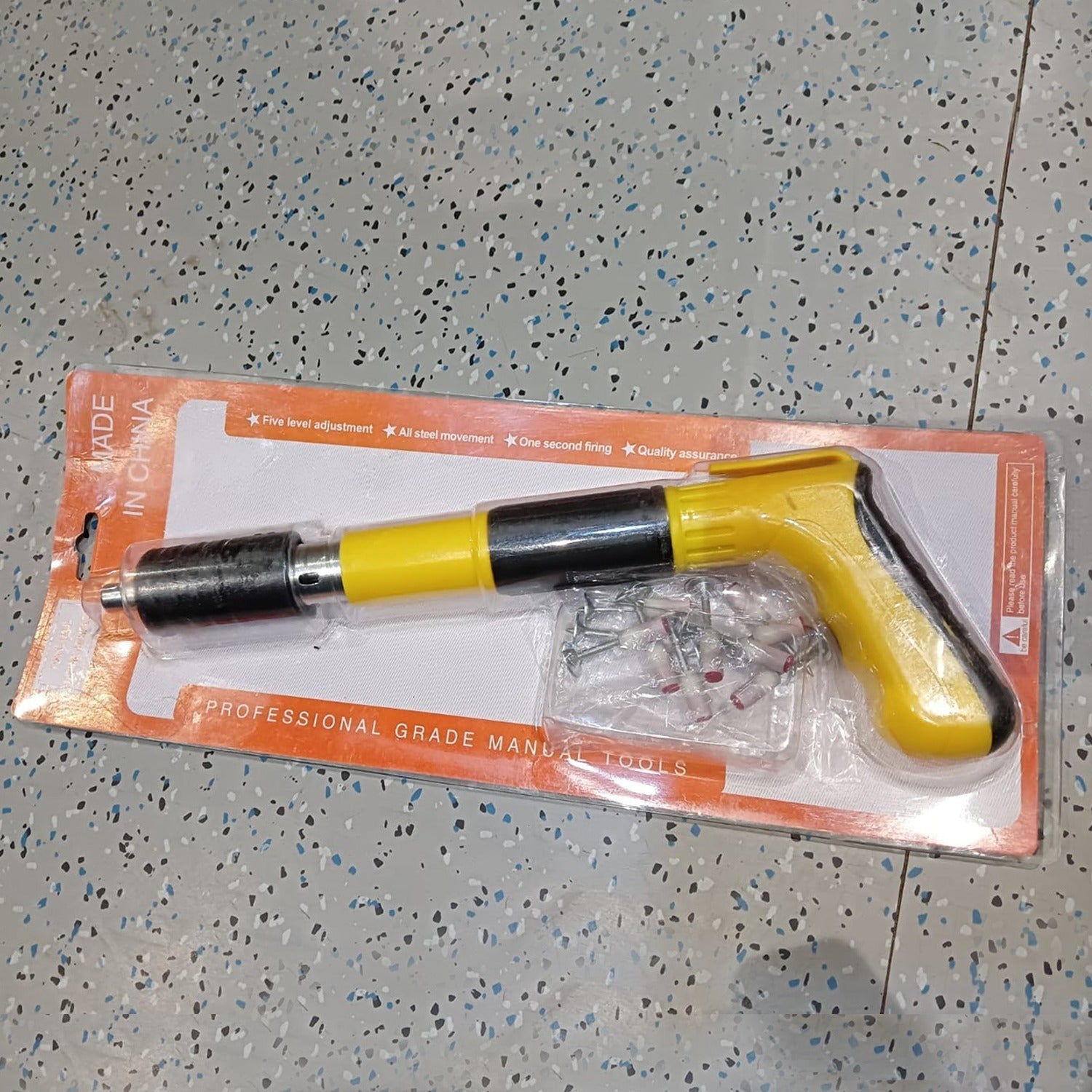 Manual Wall Fastening Nail Gun Tool For Wood Concrete With Nails (1 Set)