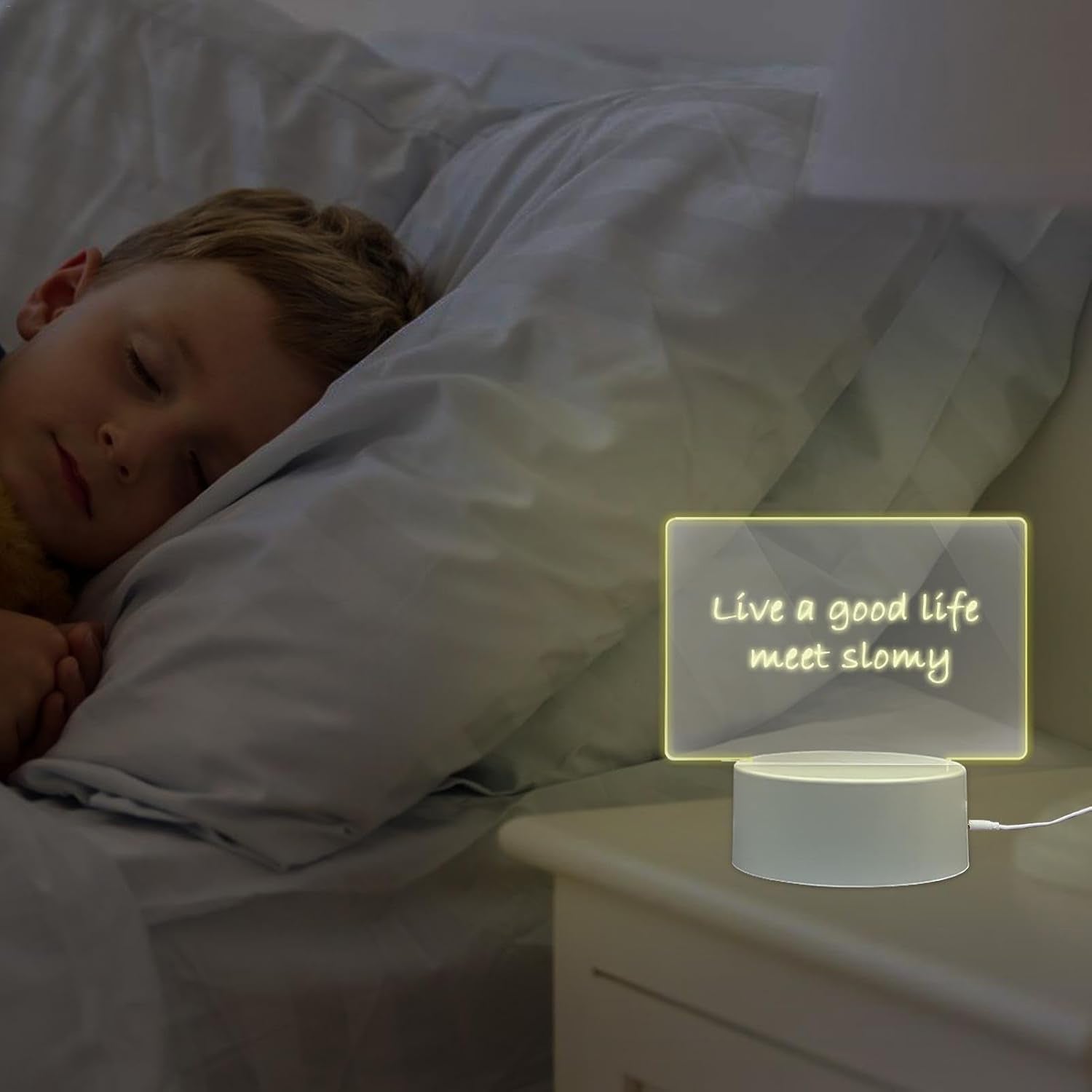 Led Acrylic Writing Message Board Night Lamp With Marker Pen