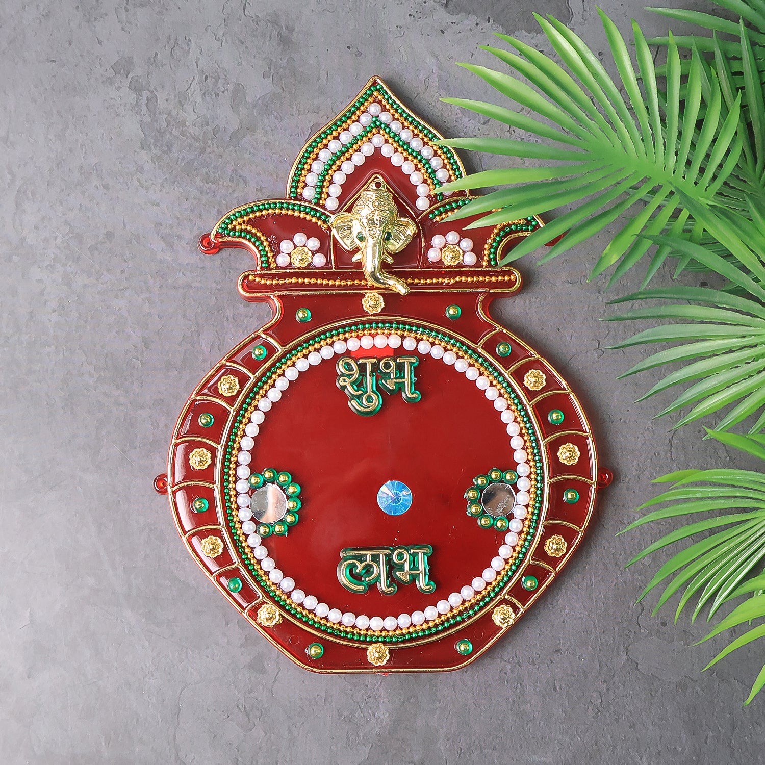 Decorative Kalash Wall Hanging With Shubh Labh (1 Pc)