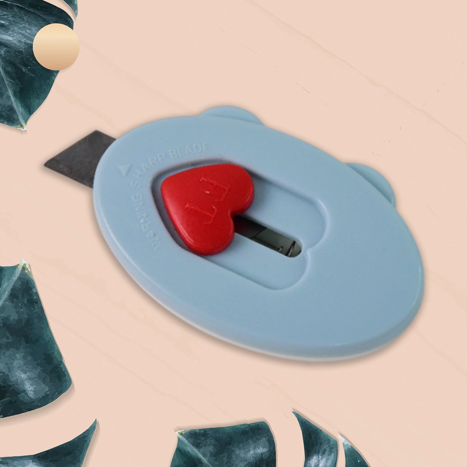 Mini Utility Cutter  Knife With Heart-shaped Safety Lock (1 Pc)